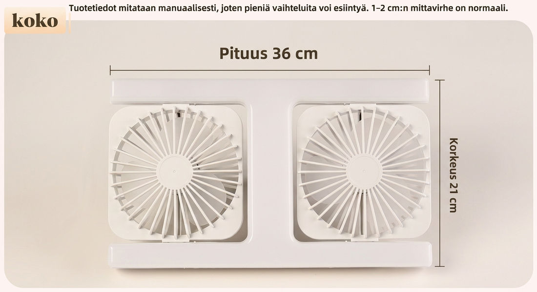 Dual Fan with Dimensions